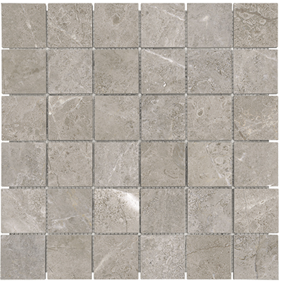 2"x2" Ritz Gray Honed Marble Mosaic Tile (12"x12" Sheet)