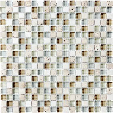 Anatolia - 5/8"x5/8" Bliss Spa Glass Stone Blend Mosaic Tile