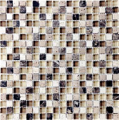 Anatolia - 5/8"x5/8" Bliss Cappucinno Glass Stone Blend Mosaic Tile