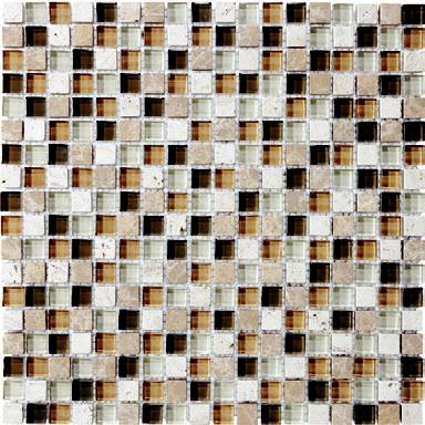 Anatolia - 5/8"x5/8" Bliss Bamboo Glass Stone Blend Mosaic Tile