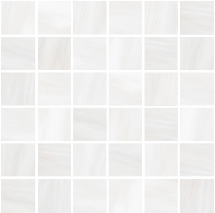 Happy Floors - 2"x2" Dolomite White Natural (Matte) Porcelain Mosaic Tile (12"x12" Sheet)