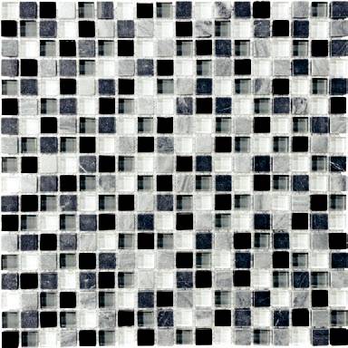 Anatolia - 5/8"x5/8" Bliss Midnight Glass Stone Blend Mosaic Tile