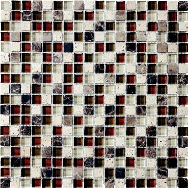 Anatolia - 5/8"x5/8" Bliss Cabernet Glass Stone Blend Mosaic Tile