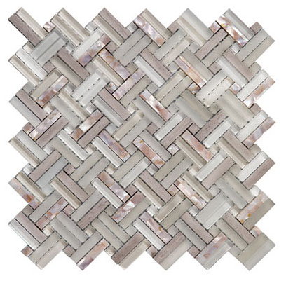 Project Deco Captiva Sand Double Basketweave Mosaic (11"x11" Sheet)