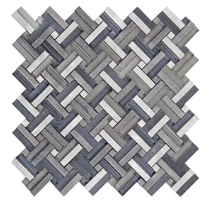 Project Deco Captiva Dusk Double Basketweave Mosaic (11"x11" Sheet)