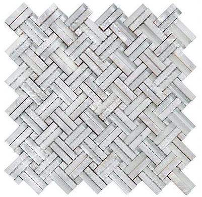 Project Deco Captiva Ice Double Basketweave Mosaic (11"x11" Sheet)