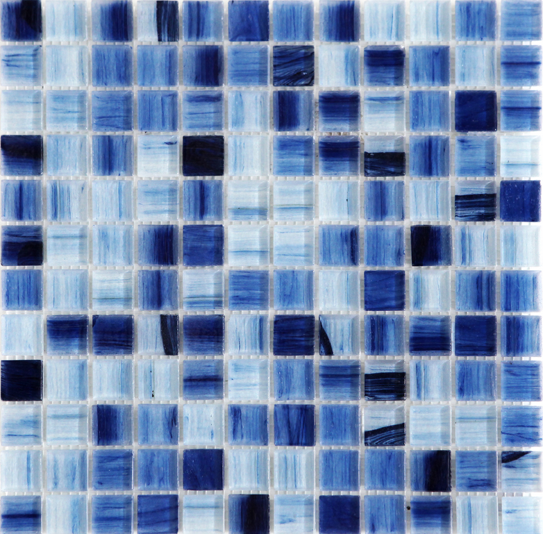 Project Deco 1"x1" Tortuga Azure Glass Mosaic Tile (11.8"x11.8" Sheet)