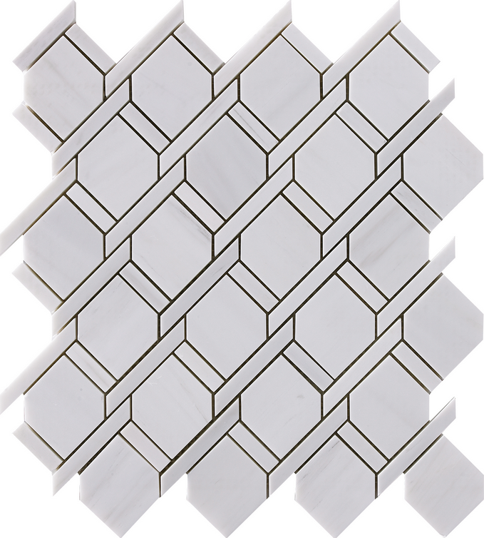 Project Deco Natural Stone Dolomite Rope Mosaic Tile (12.1"x11" Sheet - Matte Finish)