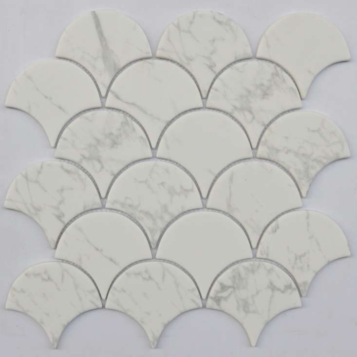 Project Deco Endura Arabescato Scale Mosaic Tile (11.1"x11.1" Sheet)