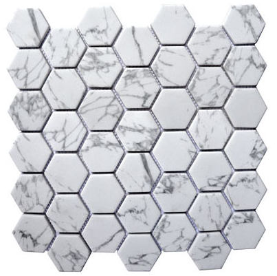 Project Deco Endura Arabescato Hexagon Mosaic Tile (12.2"x12.4" Sheet)