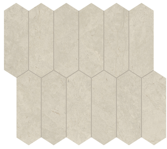 2"x6" Tierra Halo Picket Honed Limestone Mosaic Tile
