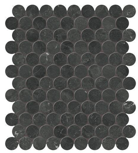 1.25" GALAXIA NERO Penny Round Polished Marble Mosaic Tile