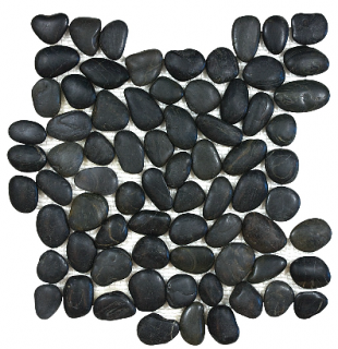 Zen Tahitian Black Sand Natural Pebble Mosaic Tile (12"x12" Sheet)