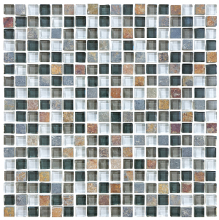 Anatolia - 5/8"x5/8" Bliss Smoky Mica Glass Slate Blend Mosaic Tile