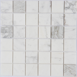 Milstone - 2-1/2"x2-1/2" Calacata Honed Marble Mosaic  (12"x12" sheet)