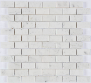Milstone - 1"x2" Bianco Carrara Brick Mosaic (Polished)