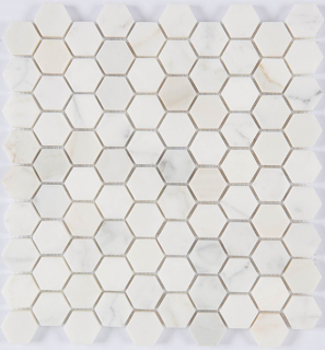 Milstone - 1"x1" Calacatta Hexagon Polished Mosaic (12"x12" sheet)