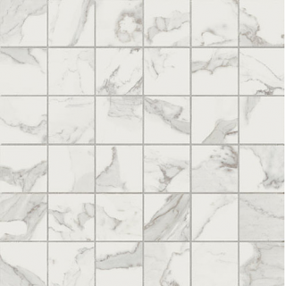 Vallelunga - 2"x2" Calacatta Porcelain Mosaic Tile (Lapped Finish - 11.8"x11.8" Sheet)