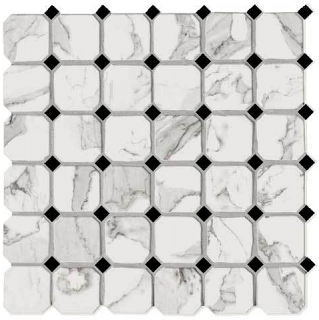 Vallelunga - Calacatta 2" Ottagona Mosaic Tile (Lapped Finish - 11.8"x11.8" Sheet)