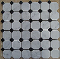 Milstone - Carrara Octagon w/ Black Dot Mosaic (11.8"x11.8" sheet)