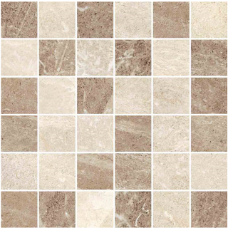 Happy Floors - 2"x2" Flint Cream Mosaic (12"x12" sheet)
