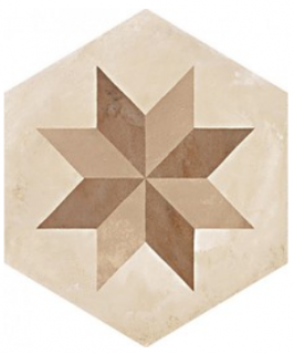 Marca Corona - 8"x8" Terra Stella Deco C Hexagon