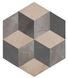 Marca Corona - 8"x8" Terra Cubo Deco F Hexagon