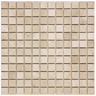 1"x1" Allure Crema Honed Marble Mosaic Tile (12"x12" sheet)
