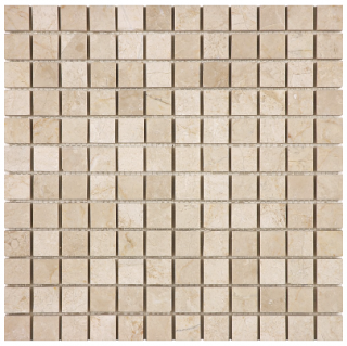 1"x1" Allure Crema Polished Marble Mosaic Tile (12"x12" sheet)