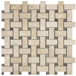 Allure Crema Basketweave Honed Marble Mosaic Tile (12"x12" sheet)
