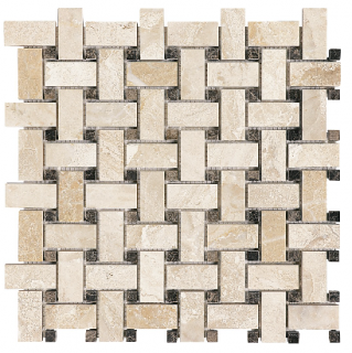 Impero Reale Basketweave Polished Marble Mosaic Tile (12"x12" Sheet)