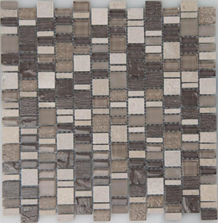 Arvex - GMAR29 Karma Glass & Marble Mosaic Blend Tile (11.8"x11.8" sheet)
