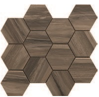 Happy Floors - Paint Stone Brown Hexagon Mosaic (12"x13" Sheet)