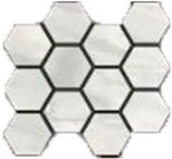 Happy Floors - Bardiglio Bianco Natural Hexagon Mosaic (12"x14" Sheet)