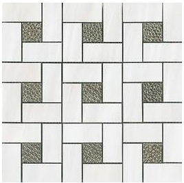 Happy Floors - Dolomite Deco Pinwheel White Polished Mosaic (12"x12" Sheet)