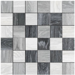Happy Floors - 2"x2" Reserve Cold Mix Mosaic (Talc, Silver & Ash)