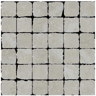 Happy Floors - 2"x2" Pietra D'Assisi Bianco Tumbled Mosaic (12"x12" Sheet)