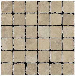 Happy Floors - 2"x2" Pietra D'Assisi Noce Tumbled Mosaic (12"x12" Sheet)