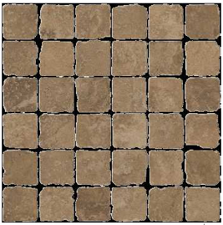 Happy Floors - 2"x2" Pietra D'Assisi Ocra Tumbled Mosaic (12"x12" Sheet)