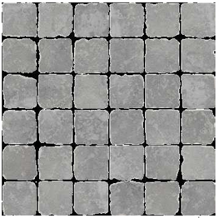 Happy Floors - 2"x2" Pietra D'Assisi Grigio Tumbled Mosaic (12"x12" Sheet)