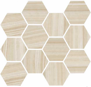 Happy Floors - Onyx Honey Hexagon Natural Mosaic Tile (12"x14" Sheet)
