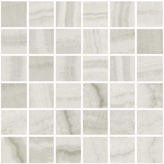 Happy Floors - 2"x2" Onyx Milk Natural Mosaic Tile (12"x12" Sheet)