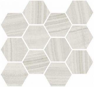 Happy Floors - Onyx Milk Hexagon Polished Mosaic Tile (12"x14" Sheet)