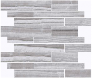 Happy Floors - Onyx Silver Muretto Polished Mosaic Tile (12"x12" Sheet)