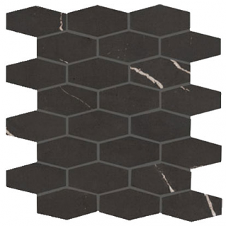 Marazzi - Classentino Marble 2"x3" Centurio Black Linear Hex Matte Mosaic