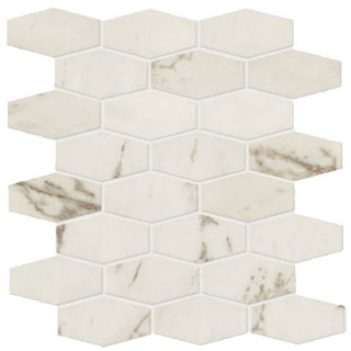 Marazzi - Classentino Marble 2"x3" Palazzo White Linear Hex Matte Mosaic