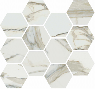 Happy Floors - Stratus Oro Hexagon Natural Mosaic Tile (12"x14" Sheet)