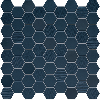 Terratinta - Hexa 1-1/2" Deep Navy Hexagon Mix Porcelain Mosaic Tile TTBST04MHMIX