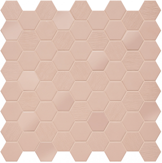 Terratinta - Hexa 1-1/2" Rosy Blush Hexagon Mix Porcelain Mosaic Tile TTBST02MHMIX