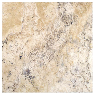 16"x16" Picasso Travertine Straight Edge & Brushed Tile